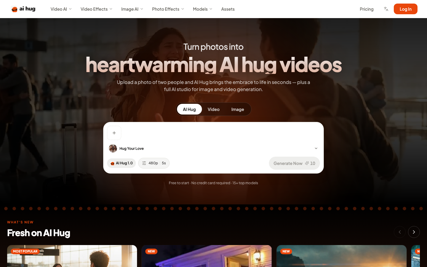 AI Hug Video Generator: Deep Nostalgia Inspired screenshot