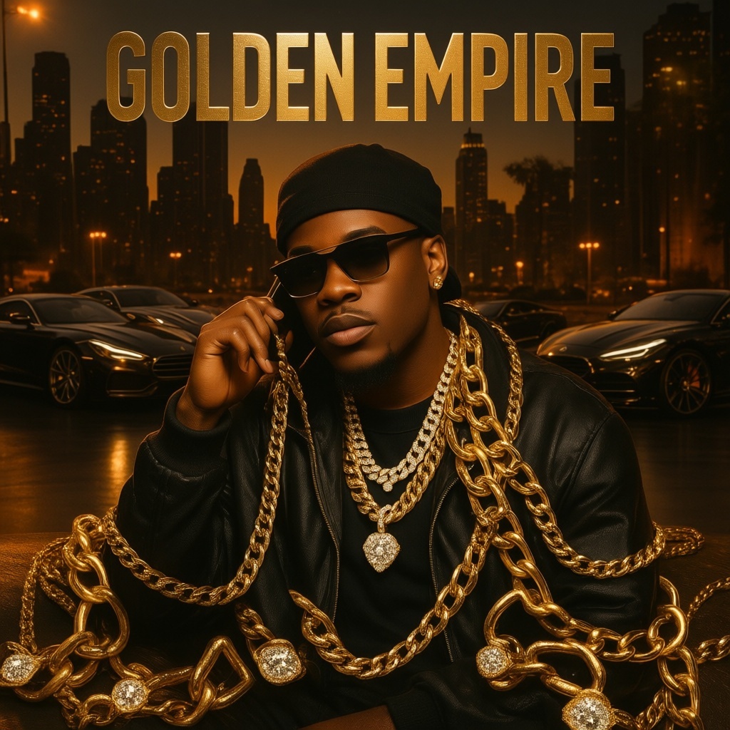 Hip-Hop Money Album Cover Design Template with Luxury Lifestyle