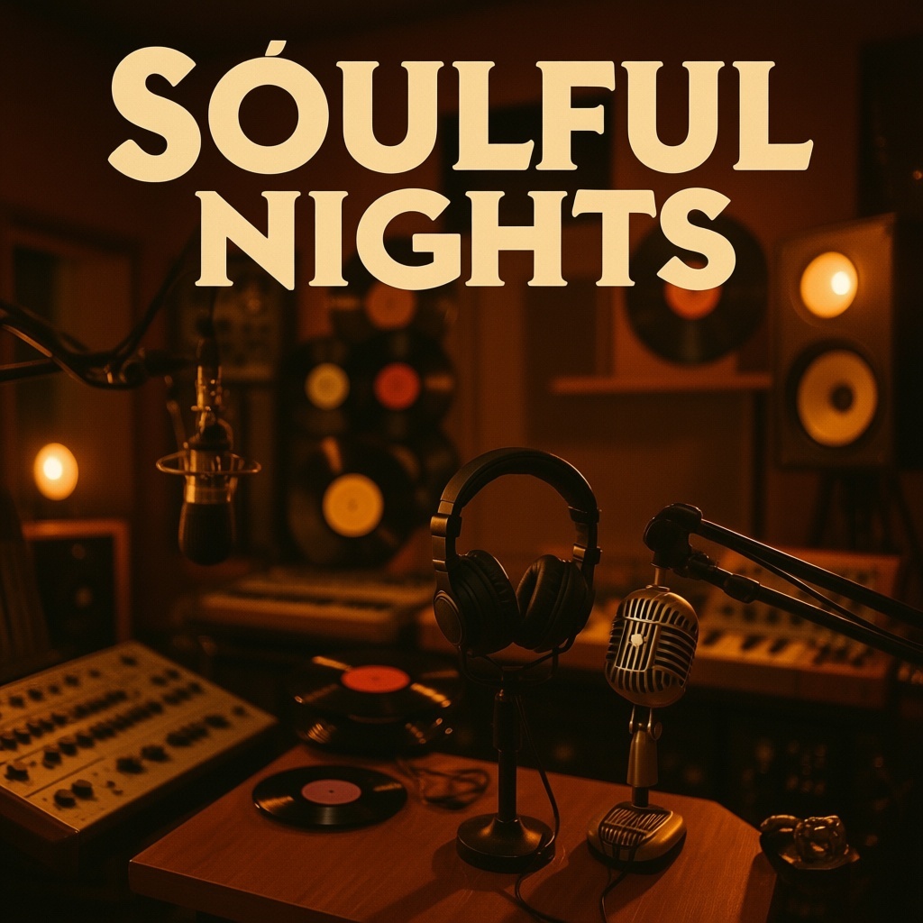 Soul Album Cover Template Featuring Vintage Recording Studio