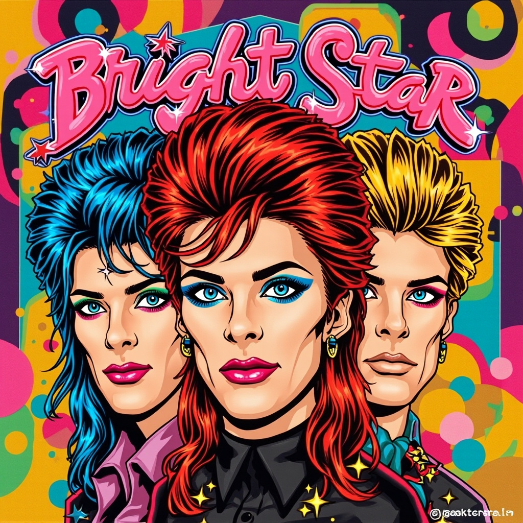 80s boy band trio inspired by David Bowie Album Cover