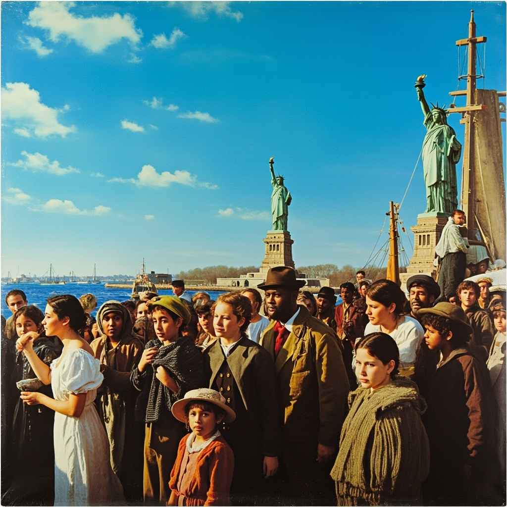 Immigrants who women, and children, white, Hispanic and Album Cover